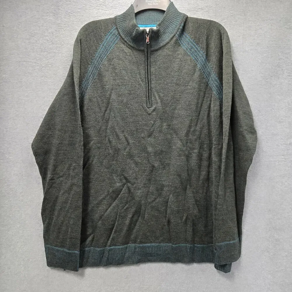 Robert Graham Quarter Zip Pullover Sweater Size Large